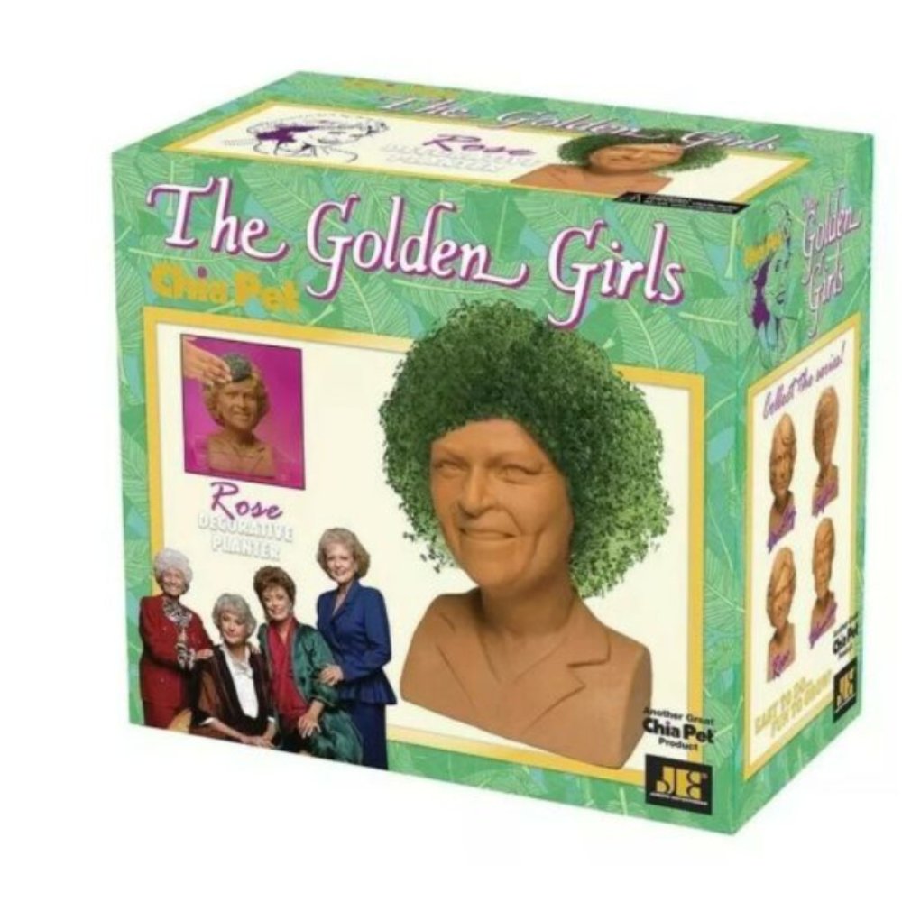 Golden Girls Chia Pet Rose Decorative Pottery Planter